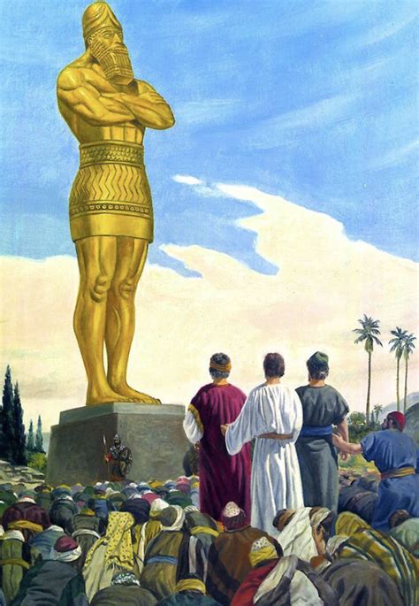 Representación artística de la estatua de oro de Nabucodonosor.