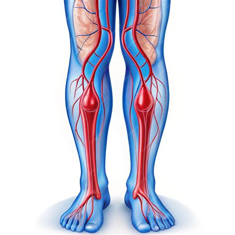 Diagrama que ilustra el flujo sanguíneo en una pierna con insuficiencia venosa.