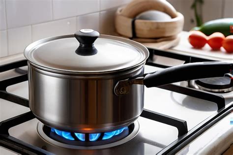 Olla en la estufa con aceite caliente