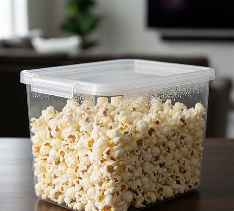 Recipiente hermético con palomitas para conservar
