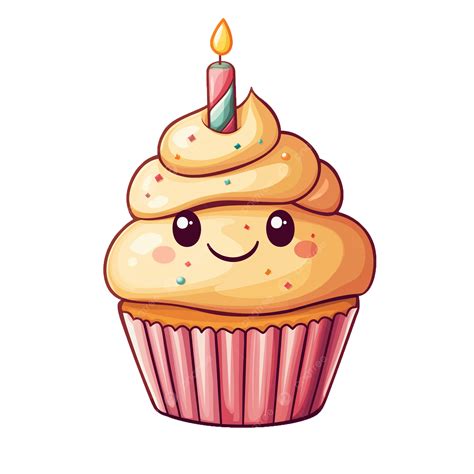 Ilustración de un cupcake terminado con decoración de cerdito enamorado
