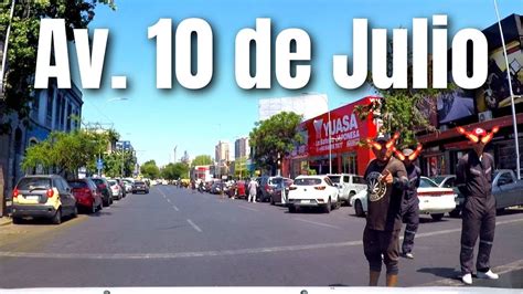 Mapa de la Avenida 10 de Julio en Santiago, Chile, destacando su concentración de tiendas automotrices.