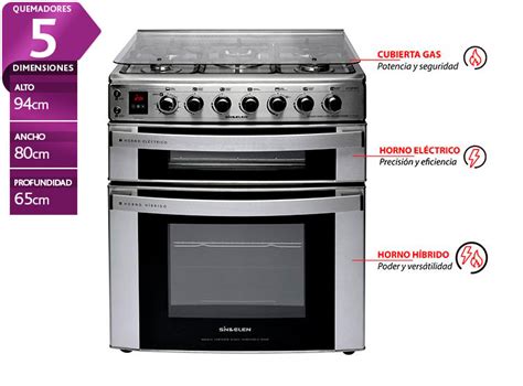 Fotografía de una cocina de 5 platos con diseño ergonómico y doble horno en acero inoxidable