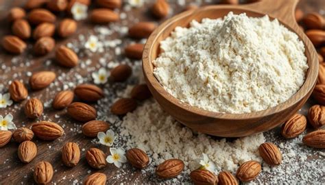 Esquema comparativo entre harina de almendras refinada y almendra molida con cáscara