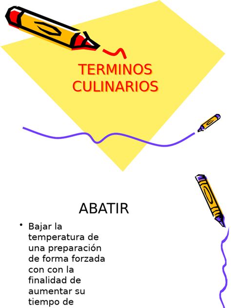Infografía con los términos culinarios franceses más comunes y su traducción al español