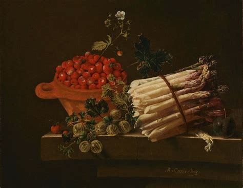 Bodegón de Adriaen Coorte con espárragos sobre una superficie
