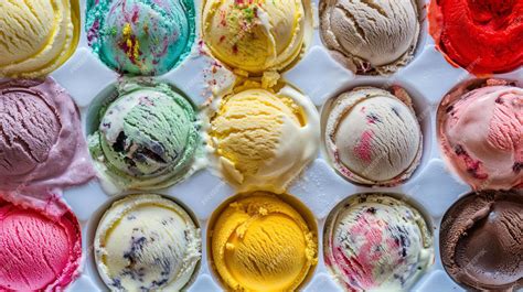 Fotografía de diferentes sabores de helados finos envasados, mostrando texturas y colores atractivos.