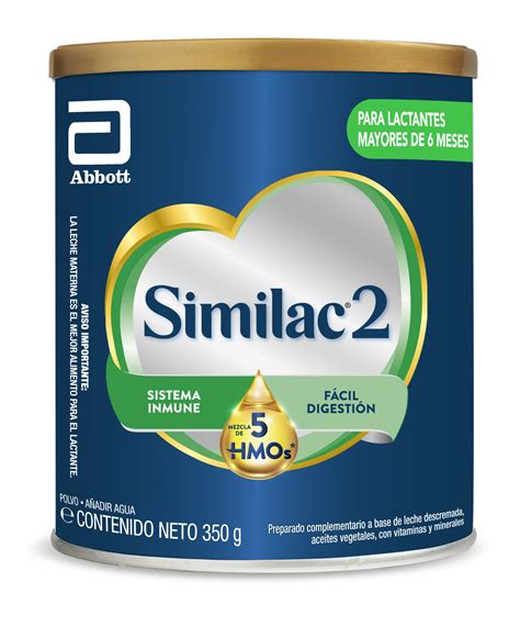 Infografía detallando los componentes nutricionales de Similac 2 (HMOs, DHA, vitaminas, minerales).