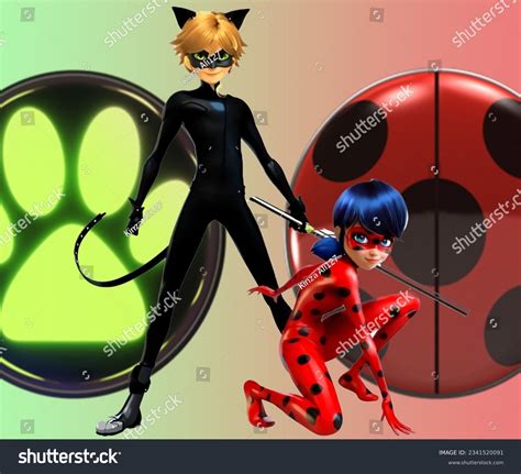 Ilustración de Adrien Agreste y Cat Noir