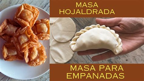 Infografía que muestra la diferencia entre masa de horno y masa de hoja en las empanadas.