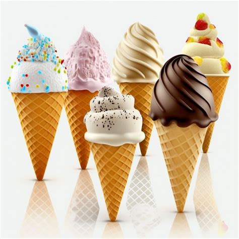 Ilustración de conos de helado con sabores chilenos tradicionales como lúcuma y manjar.