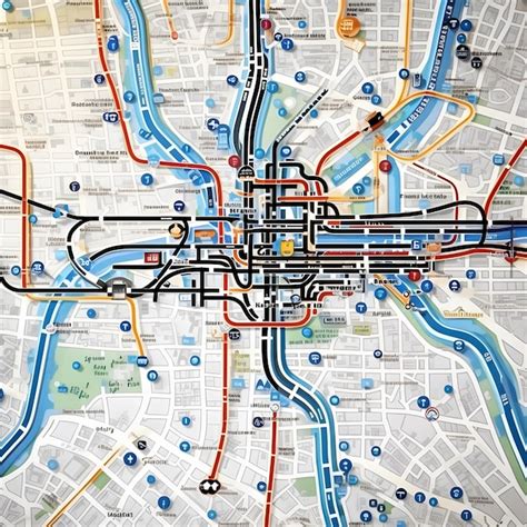 Mapa de rutas de transporte público hacia Niu Sushi en Las Condes, mostrando las líneas de metro y micro, y las paradas cercanas.