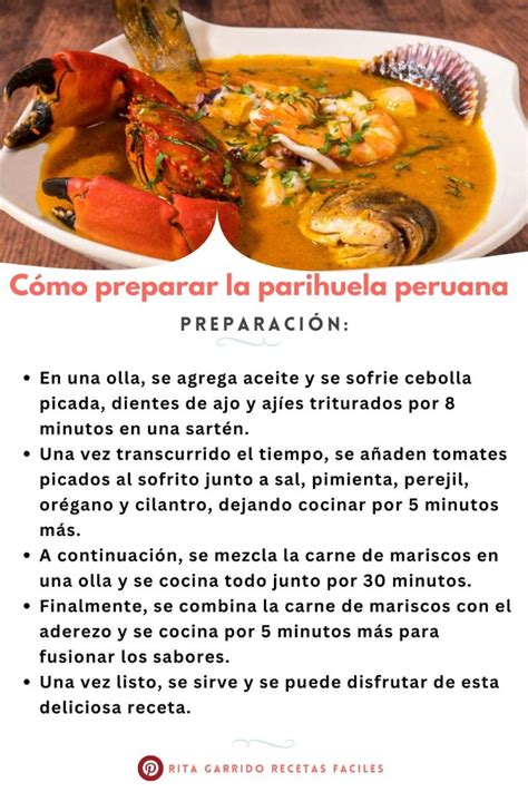 Infografía con los ingredientes principales de la parihuela peruana