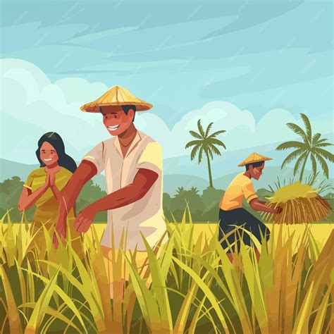 mujeres trabajando en un campo de arroz