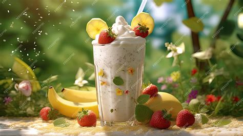 Foto: milkshake decorado con crema y toppings