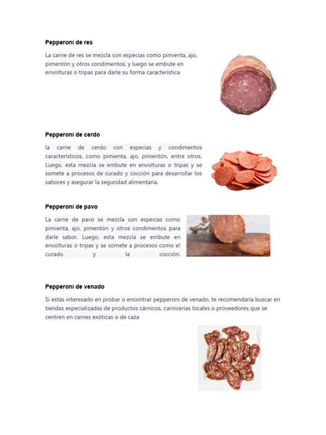 infografía detallando el proceso de elaboración del pepperoni, desde la mezcla de carnes hasta el curado.