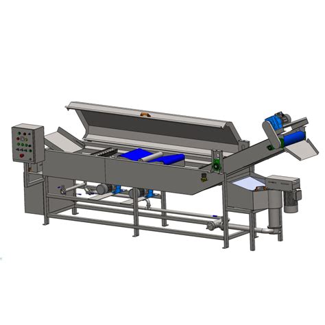 Freidora industrial continua con sistema de filtrado de aceite