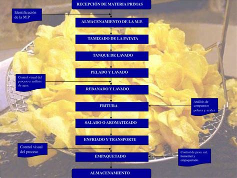 Infografía detallando las etapas del proceso de elaboración de papas fritas prefritas congeladas: blanqueado, fritura inicial, ultracongelación.