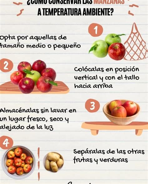 infografía con consejos para conservar manzanas