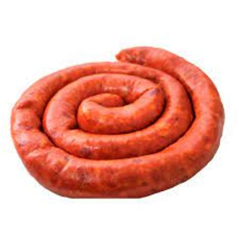 Ilustración de una longaniza cortada en rodajas, mostrando la textura de la carne y las especias.