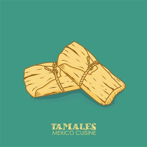 Ilustración de tamales de elote listos para ser cocidos.
