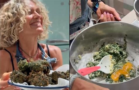 Maru Botana preparando buñuelos de espinaca en su cocina
