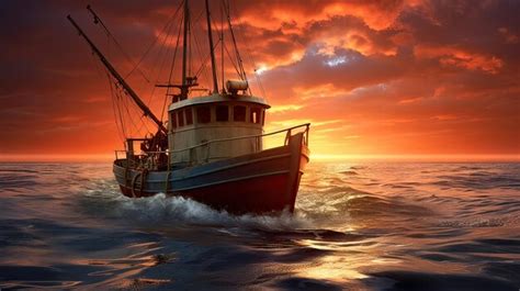 barco de pesca industrial en alta mar