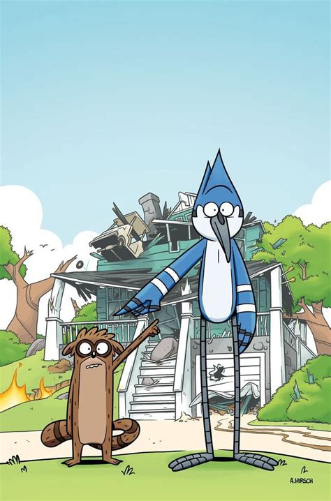 Ilustración de Benson, el jefe de Mordecai y Rigby.