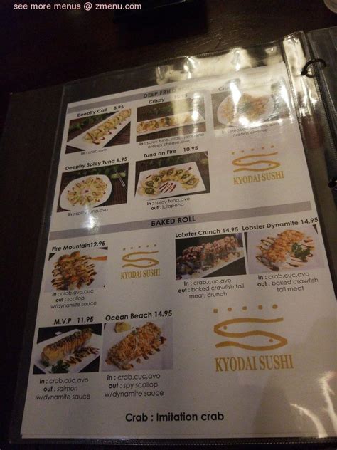 Infografía detallando las diferentes categorías del menú de Kyodai Sushi Puerta Sur.
