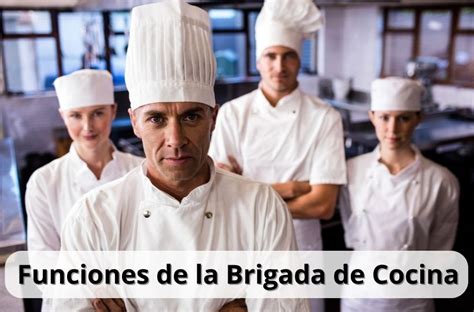 Infografía detallando las diferentes especialidades dentro de la brigada de cocina.