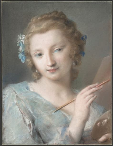 Retrato realizado por Rosalba Carriera, destacando la suavidad y detalle de la técnica pastel.