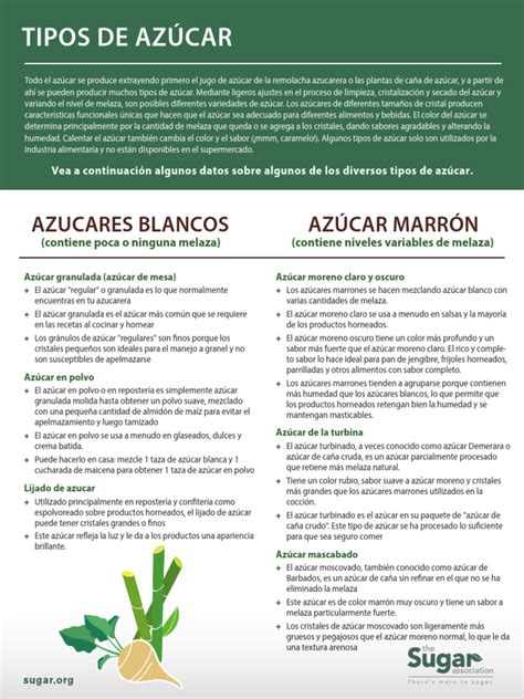 Tabla comparativa de tipos de azúcar y sus usos en repostería