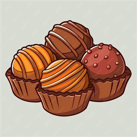 Ilustración de trufas de chocolate variadas y apetitosas