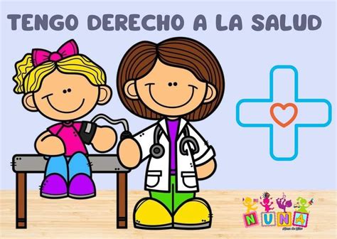 Ilustración que representa los cuatro componentes del derecho a la salud.
