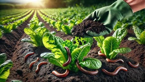 Agricultora mostrando acelgas de aspecto saludable, cultivadas con humus de lombriz.