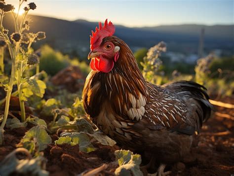 Pollo de pasto criado en libertad