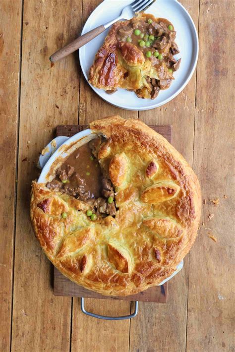 Esquema de los ingredientes principales del Steak and Kidney Pie