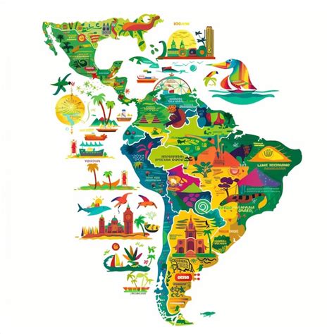 mapa de América Latina destacando la diversidad cultural y musical de la región
