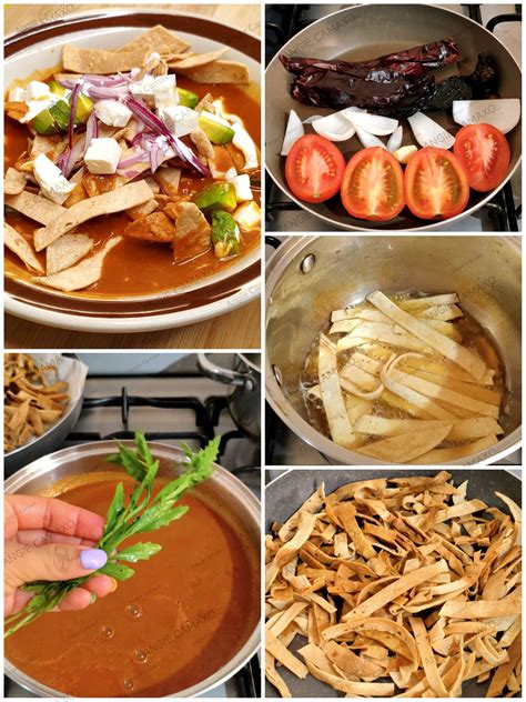 Tiras de tortilla doradas y chiles guajillo fritos, listos para servir como topping.