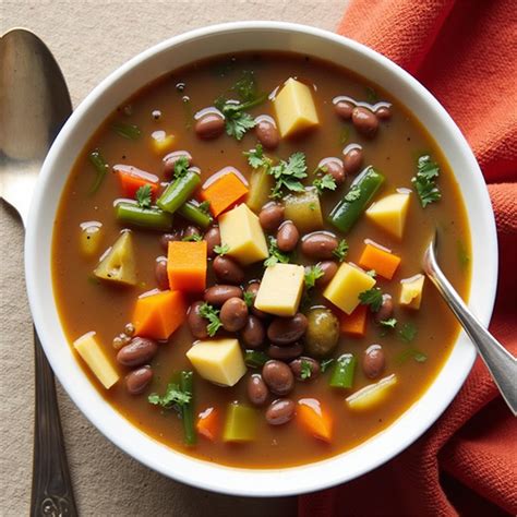 Ingredientes para una sopa de frijoles picante: salchicha, frijoles, vegetales y salsa habanero.