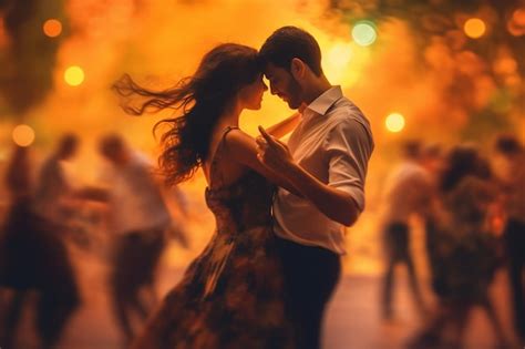 Pareja bailando salsa con energía y sonrisas en un ambiente de fiesta