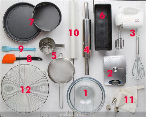 Utensilios de repostería necesarios para hacer un bizcocho de manzana