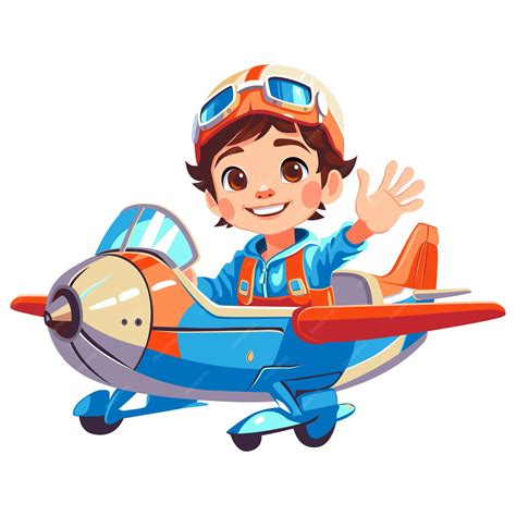 Ilustración de un niño pilotando un avión en un escenario de aventura con dinosaurios y dragones.